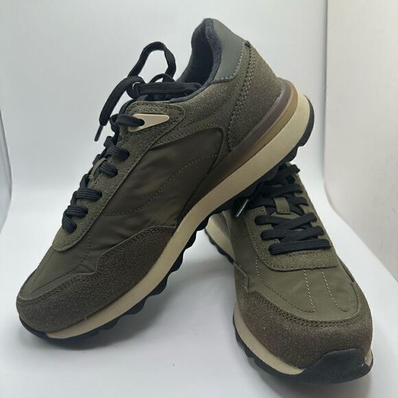 CUSHIONAIRE Women's lace up Nylon Sneaker +Comfort Foam 7 WIDE GREEN - Picture 7 of 7